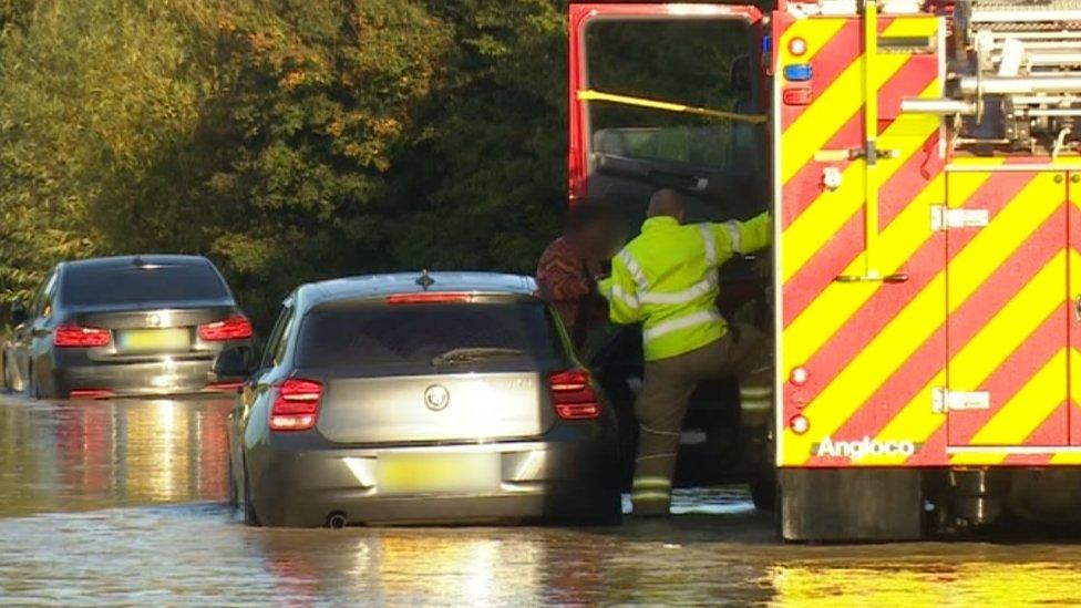 Flooded road