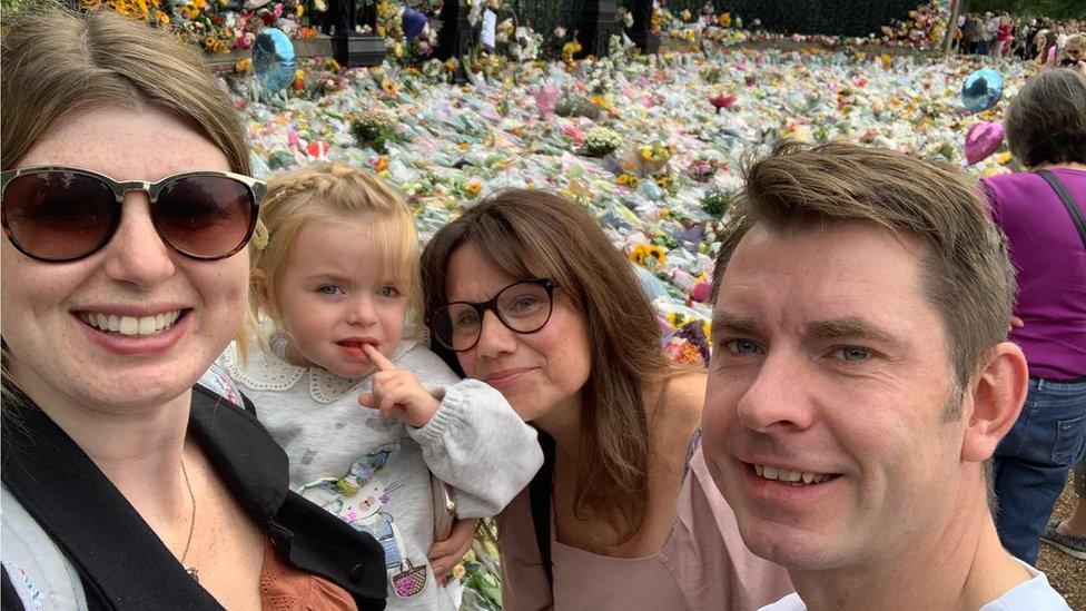 Rachel Bone with members of her family at Sandringham