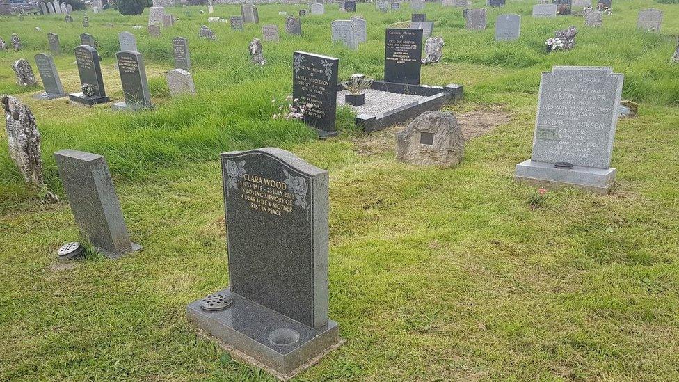 The woman's burial plot