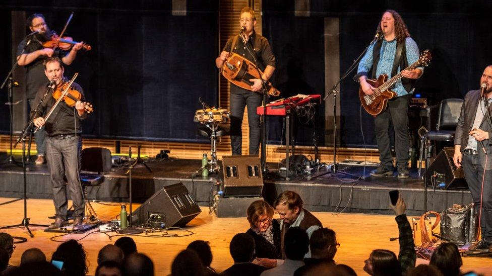 Hurdy-Gurdy played in modern folk band