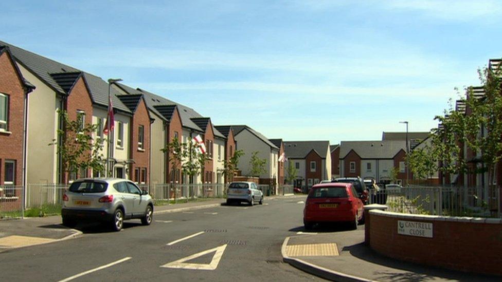 Union flags and and Ulster Volunteer Force (UVF) flags have been erected on lamp posts on Cantrell Close and Global Crescent