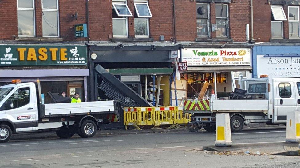 The scene on Kirkstall Road