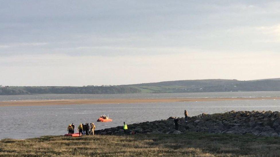 The rescue on Machynys beach