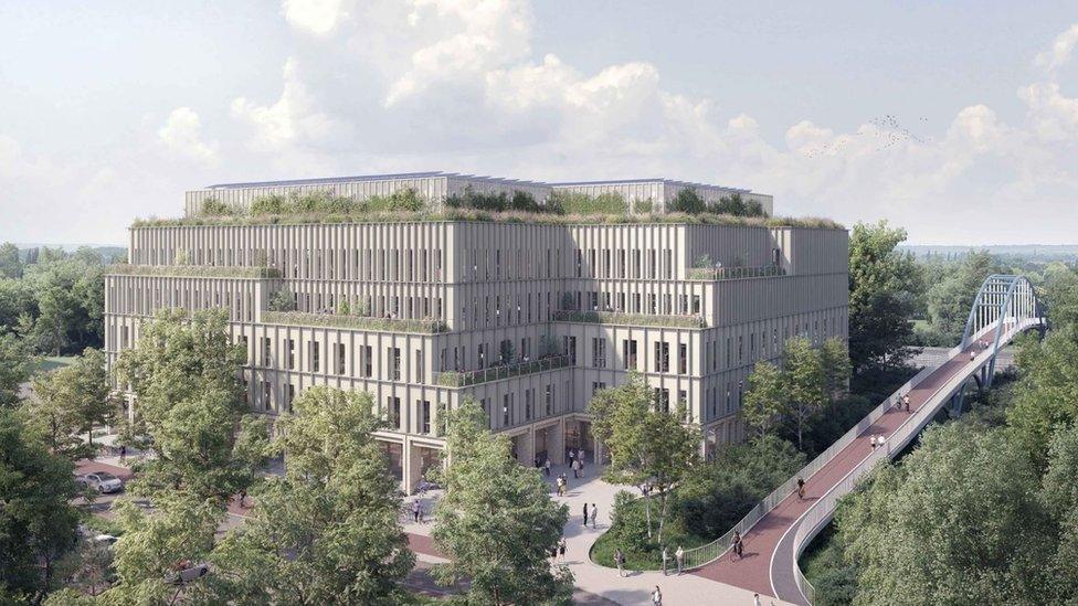 Illustrative image of the redeveloped Vitrum Building in Cambridge.