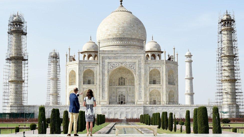 The Duke and Duchess of Cambridge at the Taj Mahal