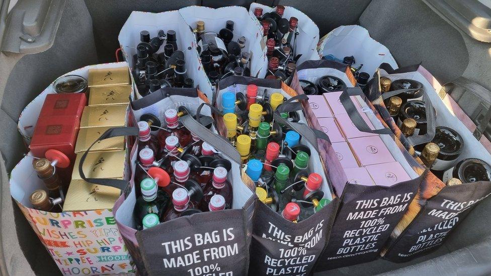 Bottles of alcohol seized by Norfolk Police