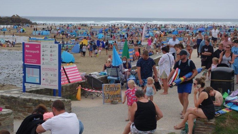 Busy beach