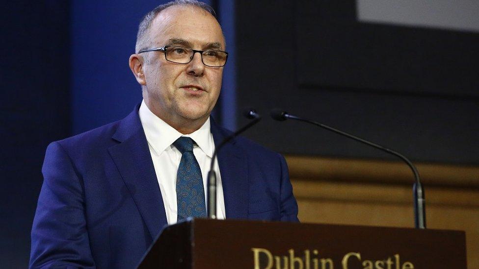 Refenda Returning Officer Barry Ryan, at Dublin castle, reads the final result