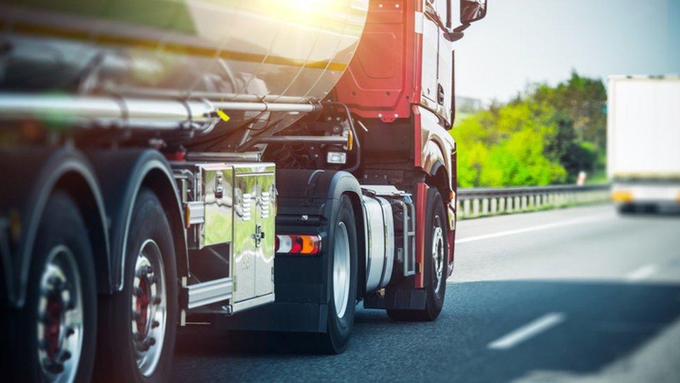 Lorry on a road