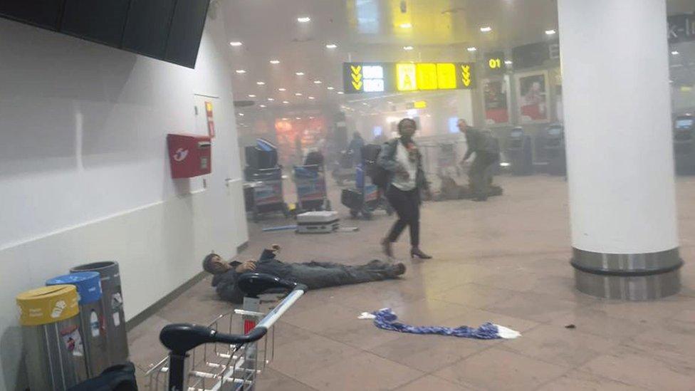 Aftermath of explosion in Brussels airport