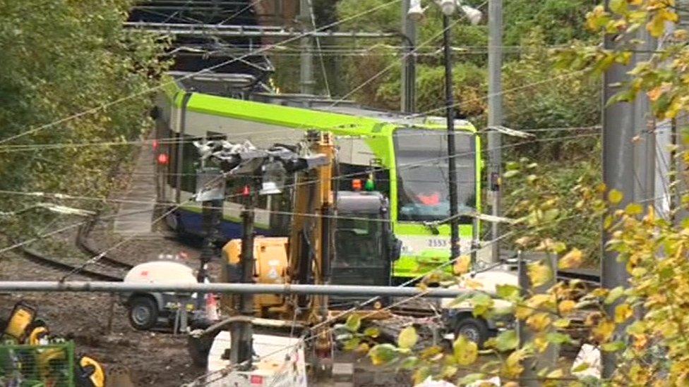 Tram being tested