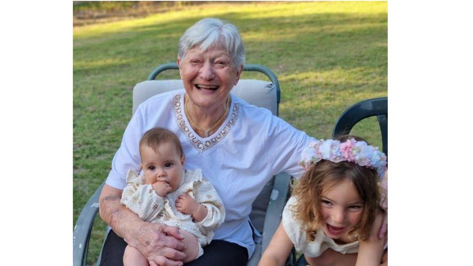 Yafa Adar with her great-grandchildren