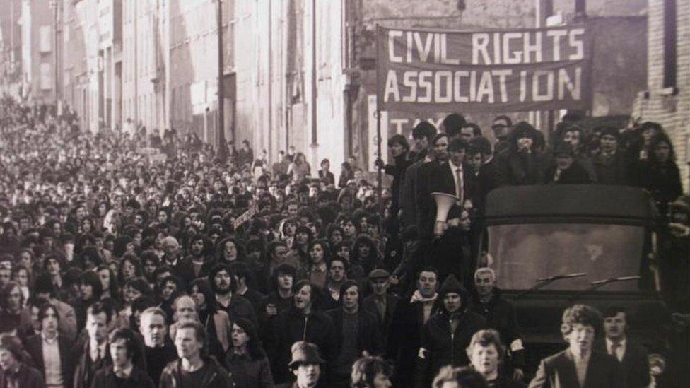 Bloody Sunday march in Londonderry in 1972