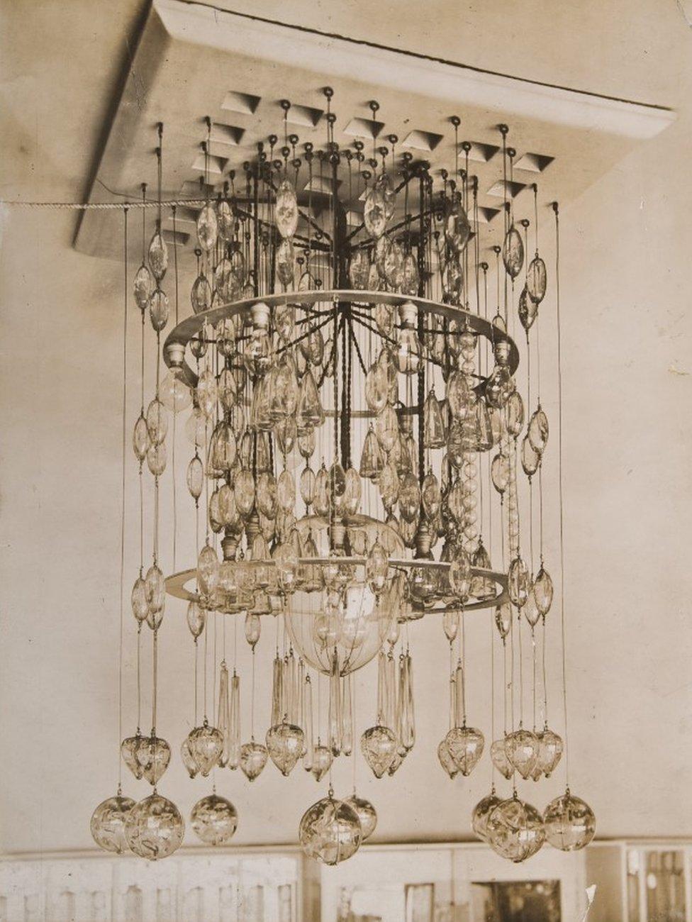 The glass-makers were working from an old photograph to recreate the chandelier