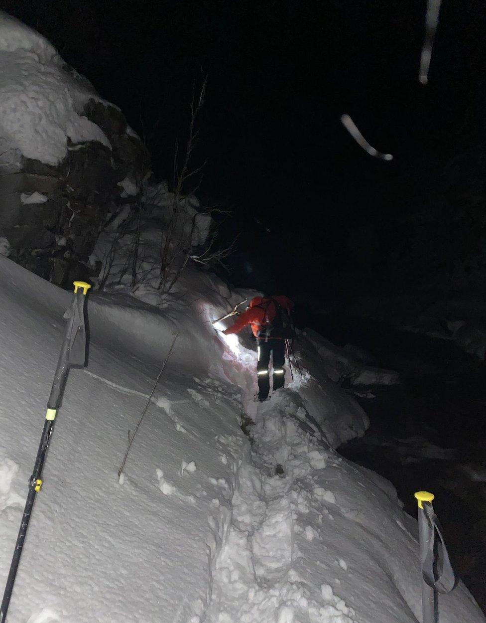 Rescue in deep snow