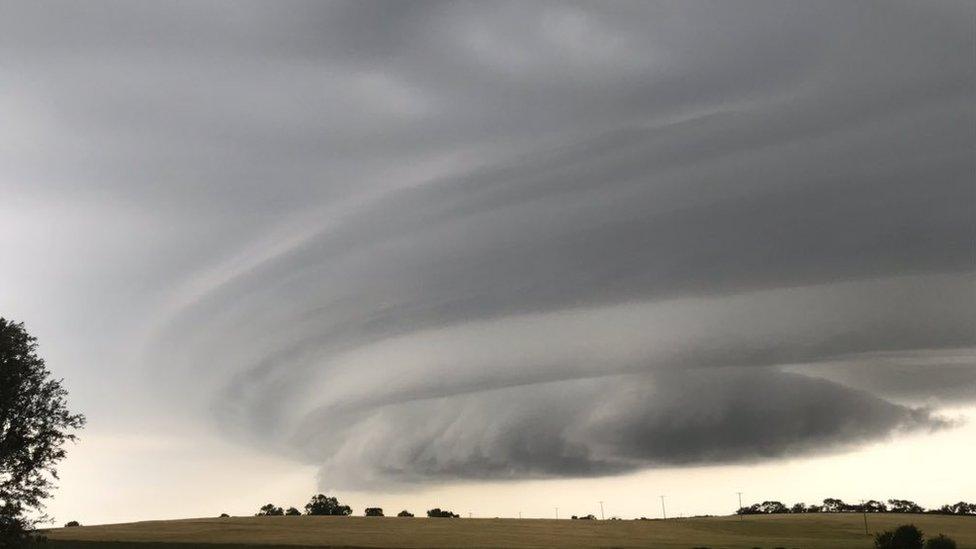 Tuesday night's storm over Capel St Andrew Farm