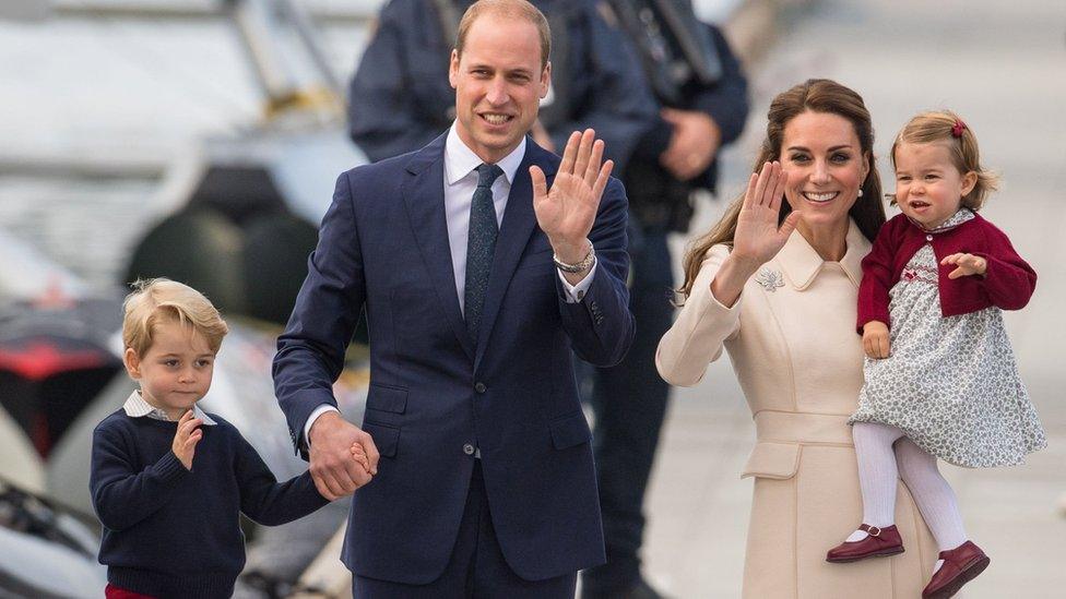 Prince George, the Duke and Duchess of Cambridge, and Princess Charlotte