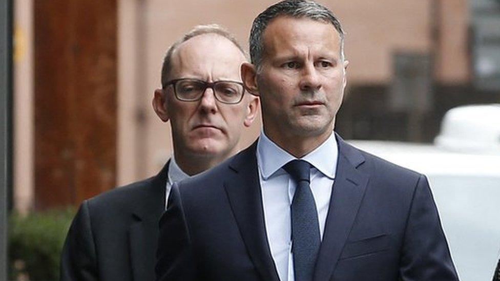 Ryan Giggs arriving at Manchester Crown Court on Tuesday