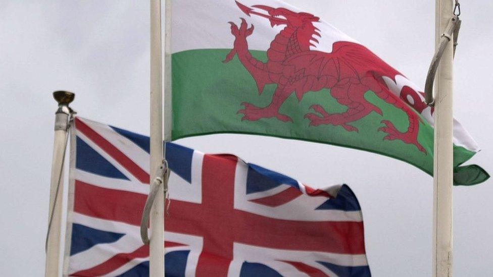 UK and Welsh flags