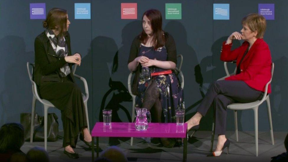 Elif Shafak, publisher Heather McDaid and Nicola Sturgeon