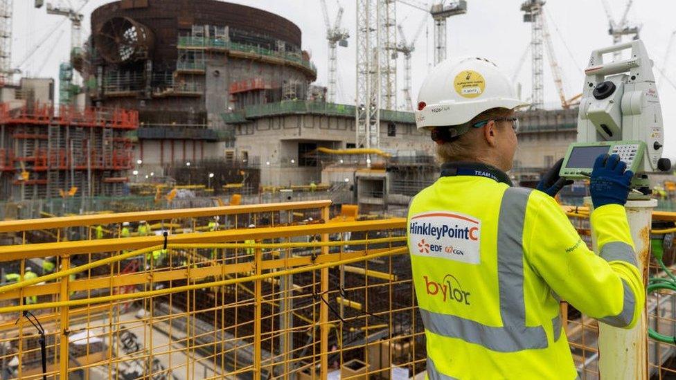 Construction worker at Hinkley Point C site.