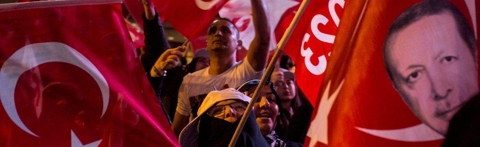 Yes voters celebrated the referendum result in Istanbul