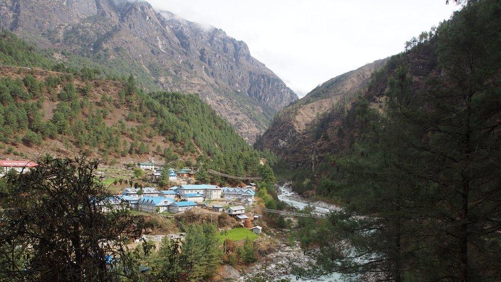 Khumbu glacier in the foothills of Everest