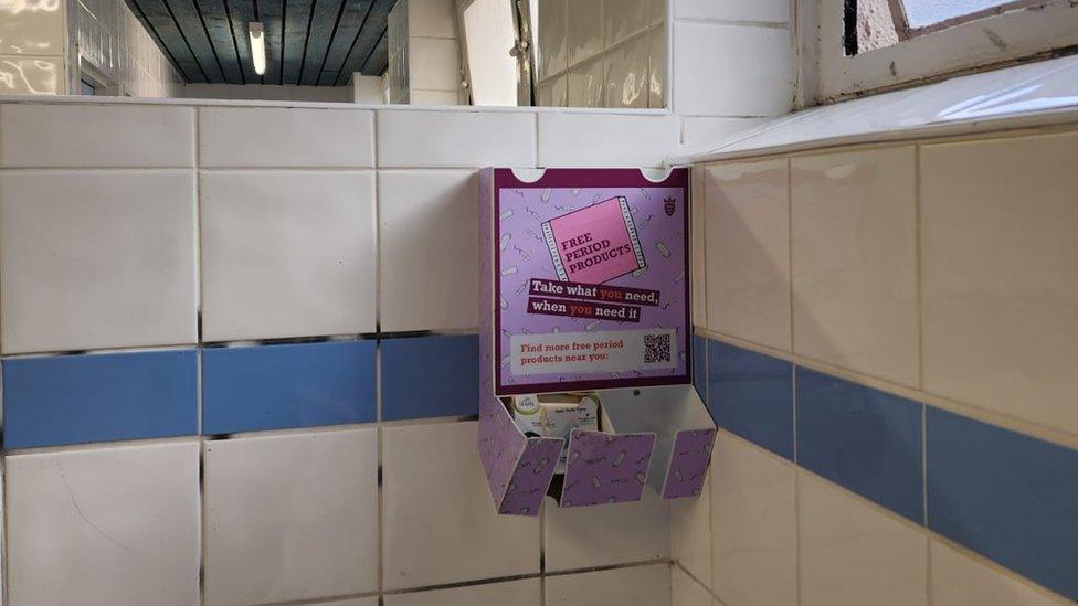 Period product scheme box Snow Hill men's toilets