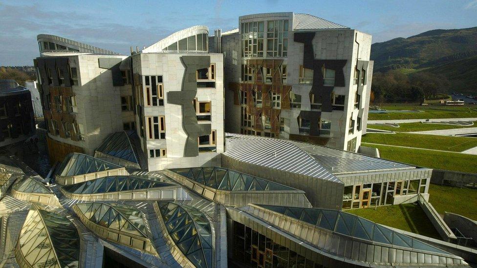 The Scottish Parliament Building in Holyrood, Edinburgh