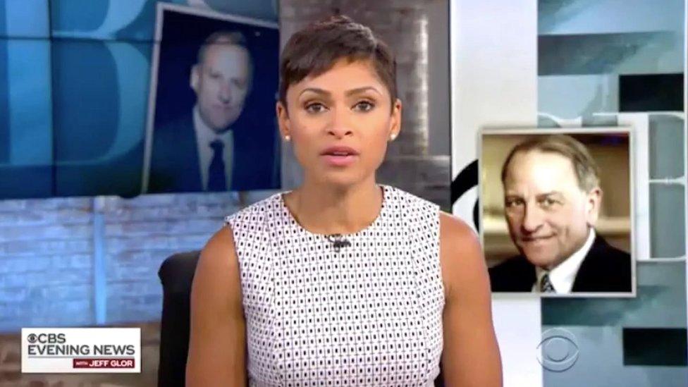 CBS reporter Jericka Duncan read the texts from Mr Fager during Wednesday's nightly broadcast