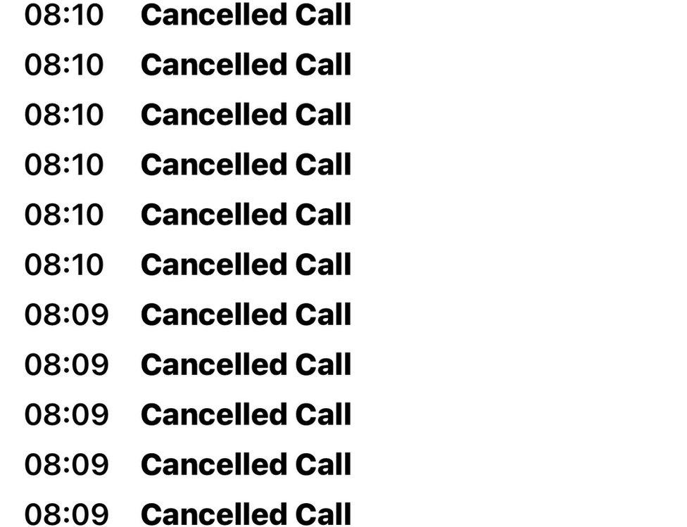 List of cancelled calls