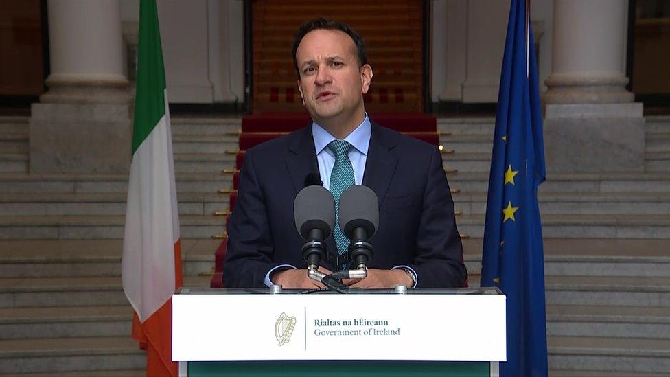 Taoiseach Leo Varadkar addressing the public on steps to ease the existing Covid-19 restrictions