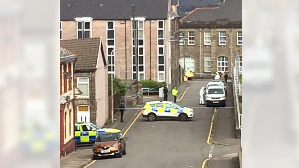 police cars in the street