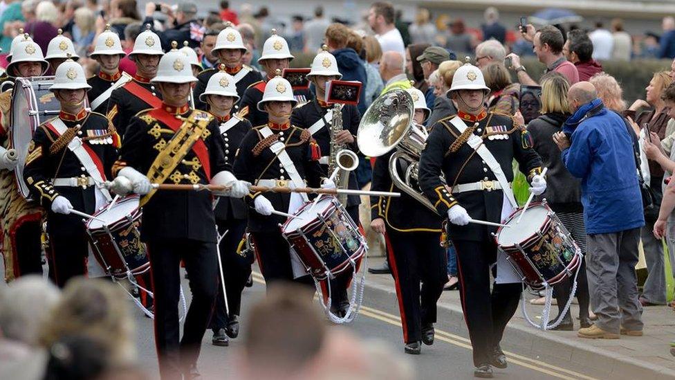 Marching through Caerphilly