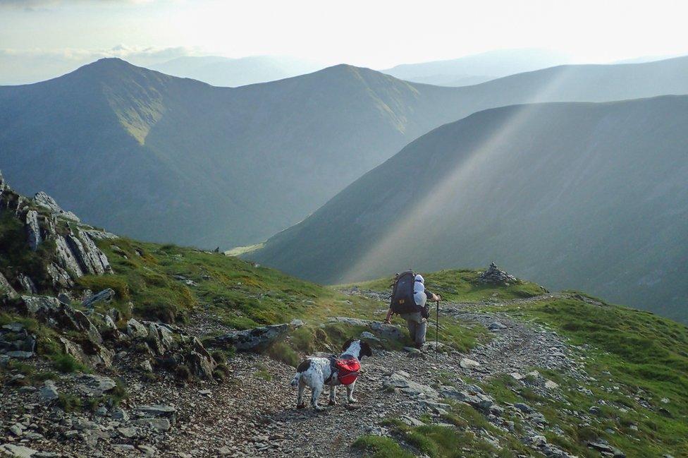 Rob Fraser walking over Harter Fell