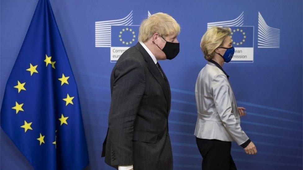 Boris Johnson and Ursula von der Leyen