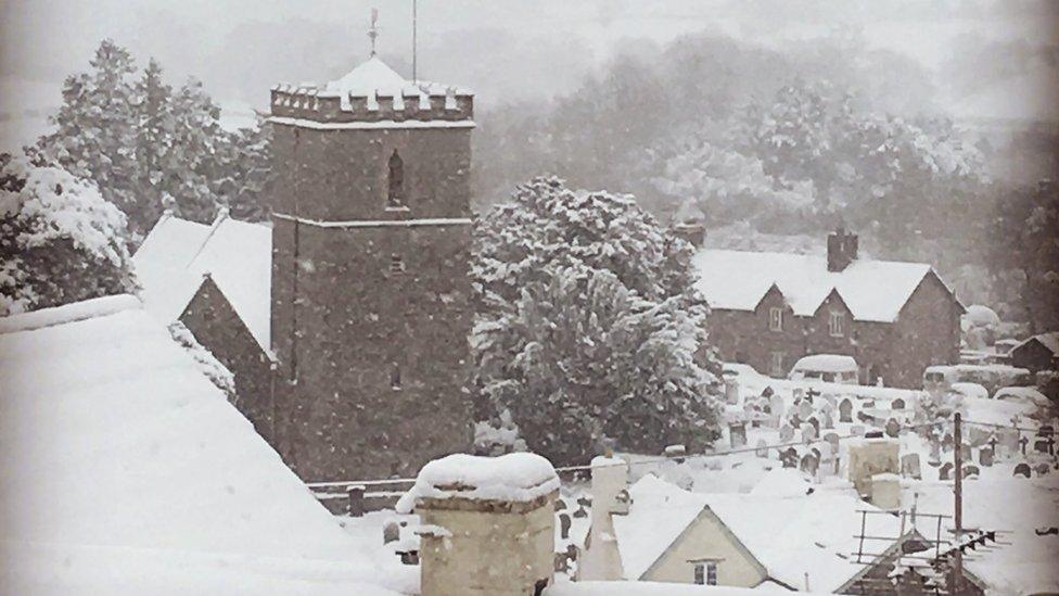 Picture postcard scenes in Clyro, Powys