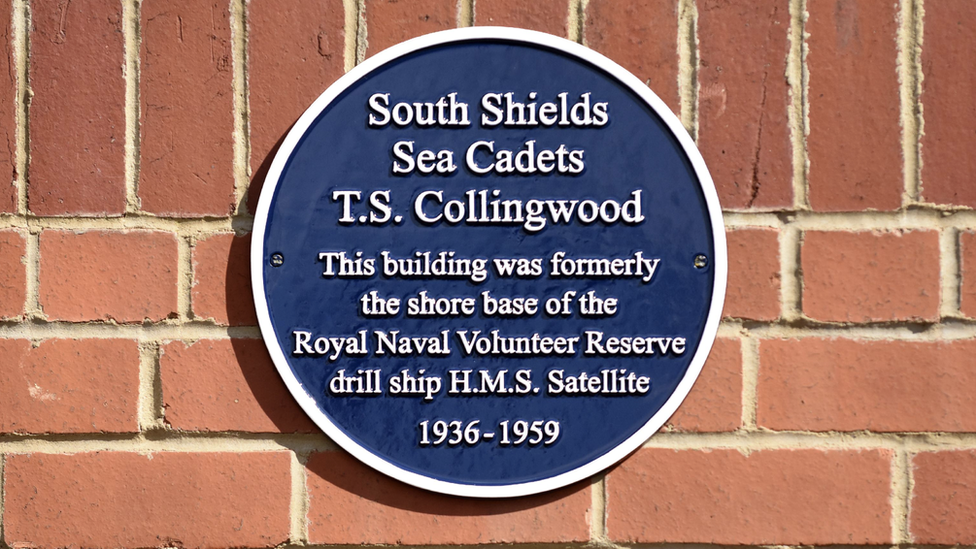 The blue plaque