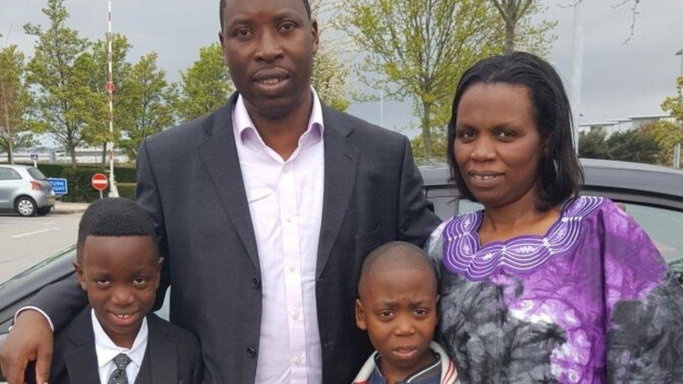 Leeds youth worker, Violette Uwamahoro with her husband and two children