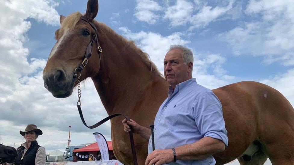 Connor, a seven-year-old Belgian Heavy weight breed with owner David Mouland