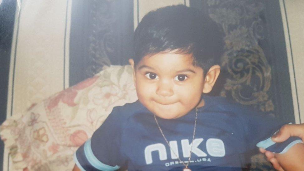 Amaan Shakoor as a toddler