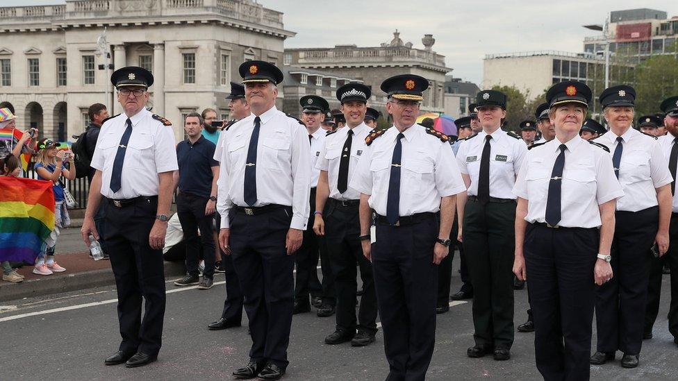 Police officer on parade at Dublin Pride