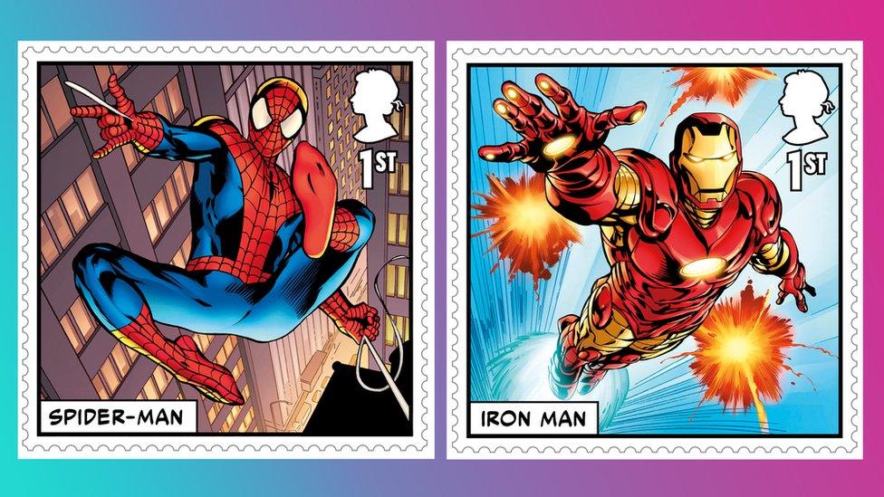 Marvel stamps released by Royal Mail.