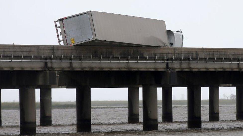 Overturned vehicle in Mobile, Alabama