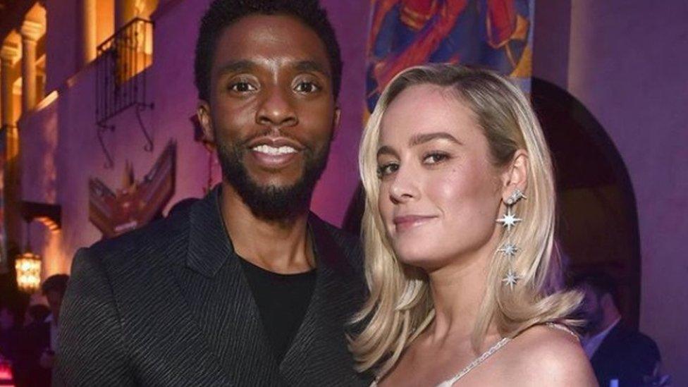 Brie Larson and Chadwick Boseman.