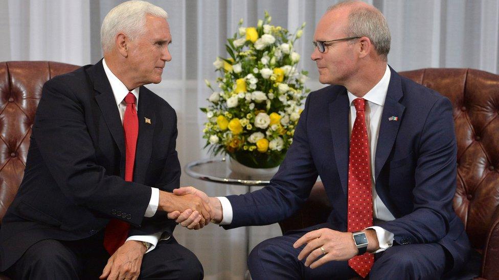 Mike Pence and Simon Coveney