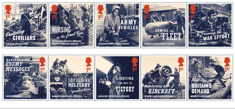 A new set of stamps paying tribute to women's contribution during World War Two