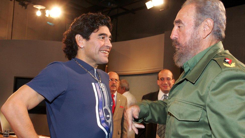 Diego Maradona and Fidel Castro