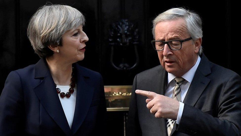 Theresa May and Jean-Claude Juncker