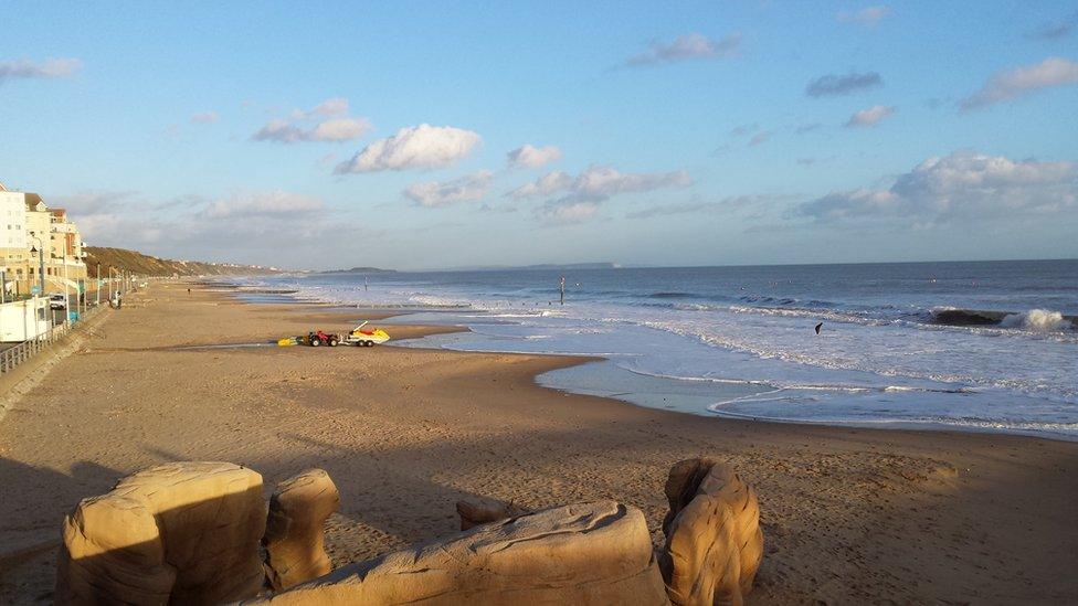 Surfing on Bournemouth seafront